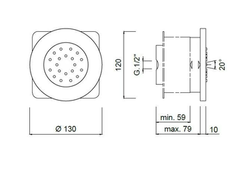 MYRING - F1625 - Built-in adjustable stainless steel side shower by Rubinetteria Giulini - view 3